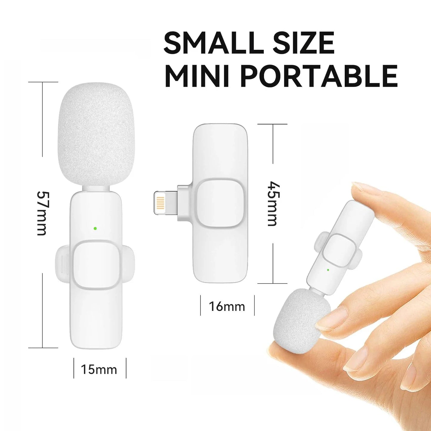 Wireless Lavalier Microphone Audio Video Recording Mini Mic for Iphone Ipad Android Laptop Live Gaming Mobile Phone Microphone