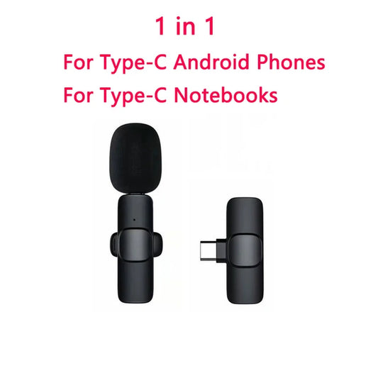 Wireless Lavalier Microphone Audio Video Recording Mini Mic for Iphone Ipad Android Laptop Live Gaming Mobile Phone Microphone
