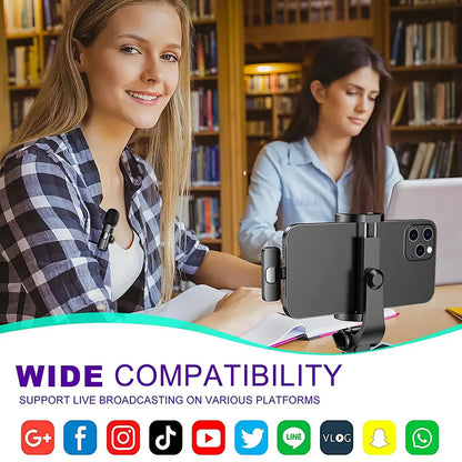 Wireless Lavalier Microphone Audio Video Recording Mini Mic for Iphone Ipad Android Laptop Live Gaming Mobile Phone Microphone