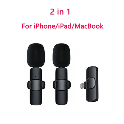 Wireless Lavalier Microphone Audio Video Recording Mini Mic for Iphone Ipad Android Laptop Live Gaming Mobile Phone Microphone