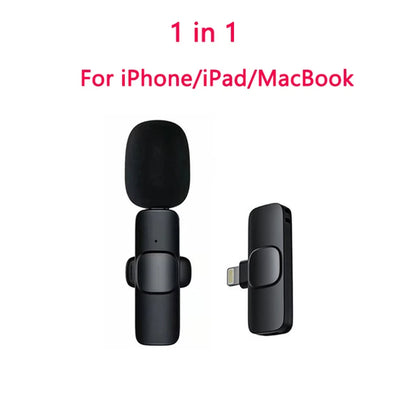 Wireless Lavalier Microphone Audio Video Recording Mini Mic for Iphone Ipad Android Laptop Live Gaming Mobile Phone Microphone